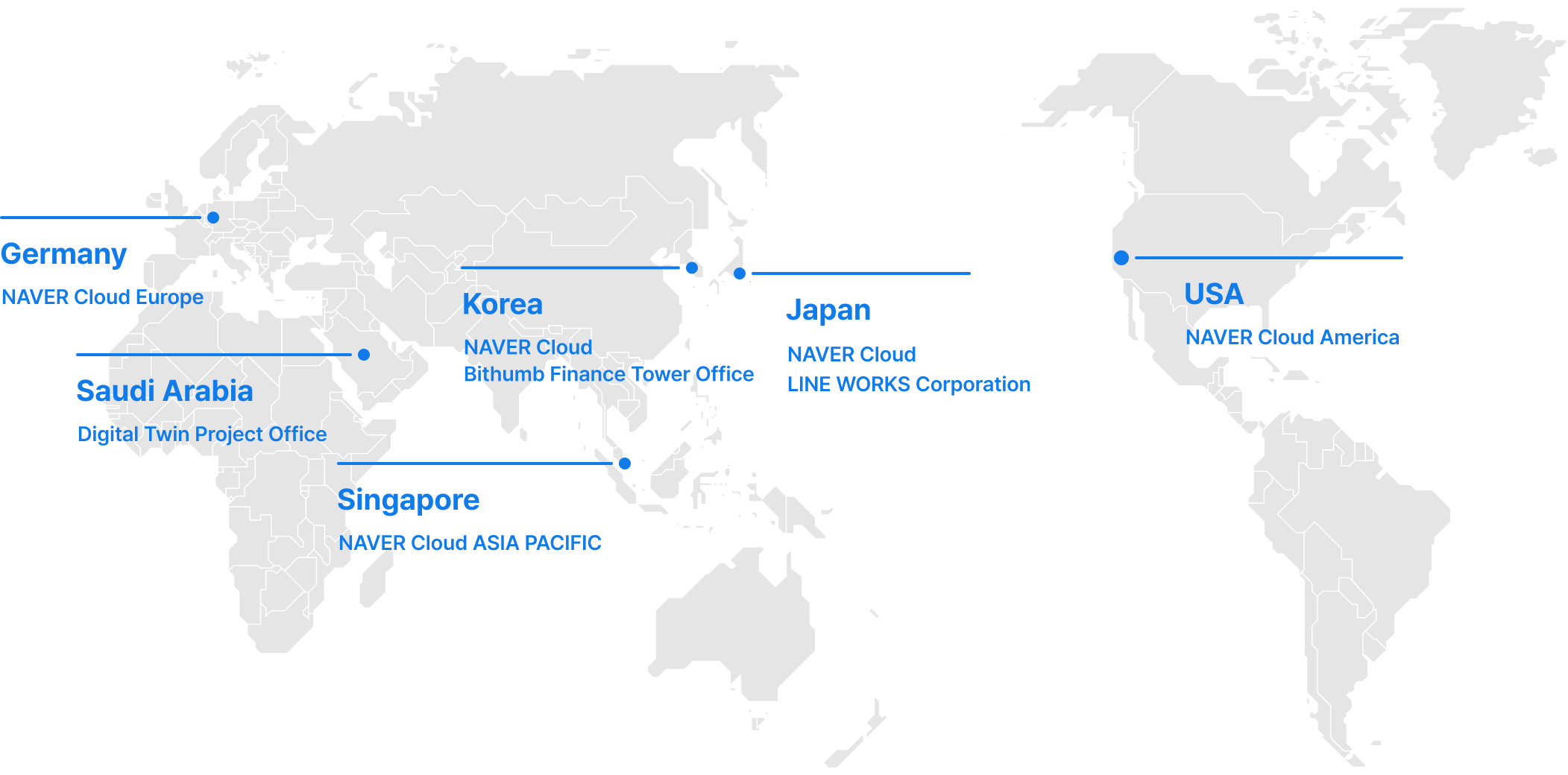 NAVER Cloud Global Business Partner Map Image