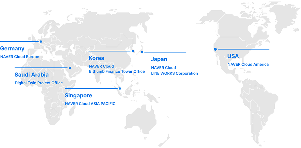 NAVER Cloud Global Business Partner Map Image